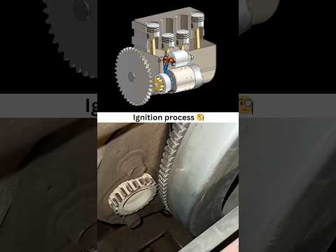 Ignition process - Engine Starter Motor Working ✅ #automotive #engineering #3ddesign #solidworks