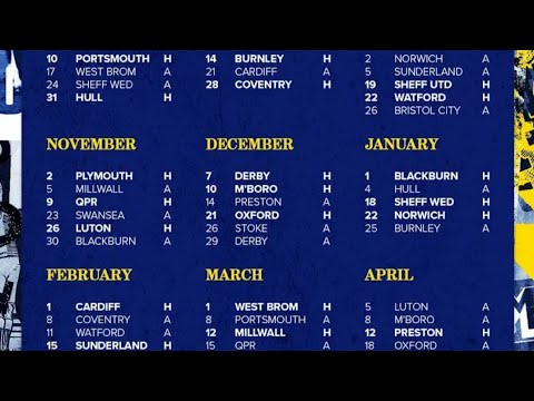 Leeds fixtures for the 2024/2025 season