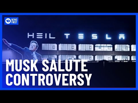 Activists Project Controversial Image of Elon Musk at Tesla Factory | 10 News First