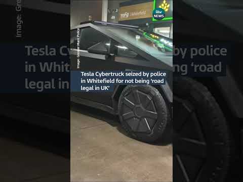 Tesla Cybertruck seized by police in Whitefield for not being &#039;road legal in UK&#039; #itvnews