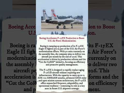 Boeing Speeds Up F-15EX Production – Game Changer for U.S. Air Force!