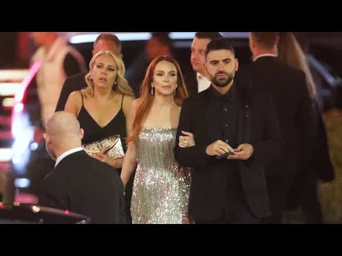 Lindsay Lohan Sparkles In Balenciaga At The Vanity Fair Oscars Party