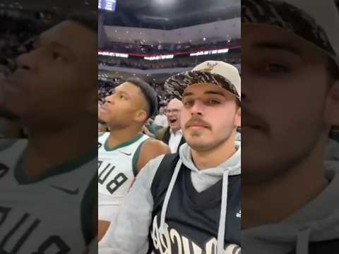 Imagine Giannis taking a seat right next to you during a game 😂😭