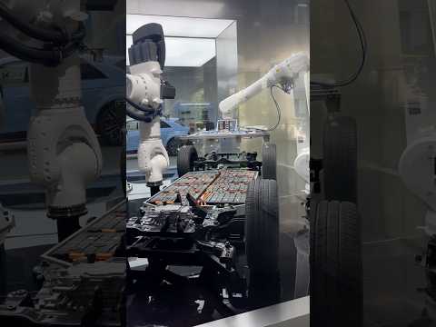 Robotic assembly of EV car battery #battery #automobile #cars #robot