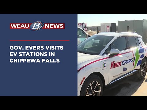 Gov. Evers Visits EV Stations in Chippewa Falls
