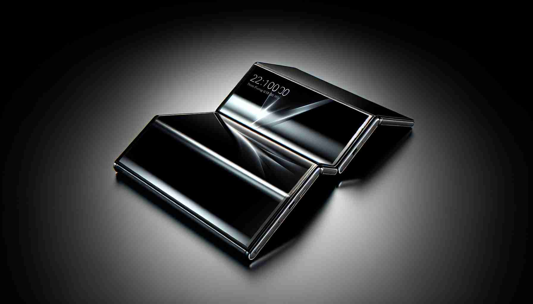 An HD realistic image of a modern styled foldable phone named 'Nova Flex'. This next generation device showcases sleek lines and a streamlined design, enhancing its stylish appeal. The phone is displayed in its fully folded form, emphasizing its flexibility and convenience. It is positioned in such a way as to signify the beginning of a new era in the realm of folding phones.