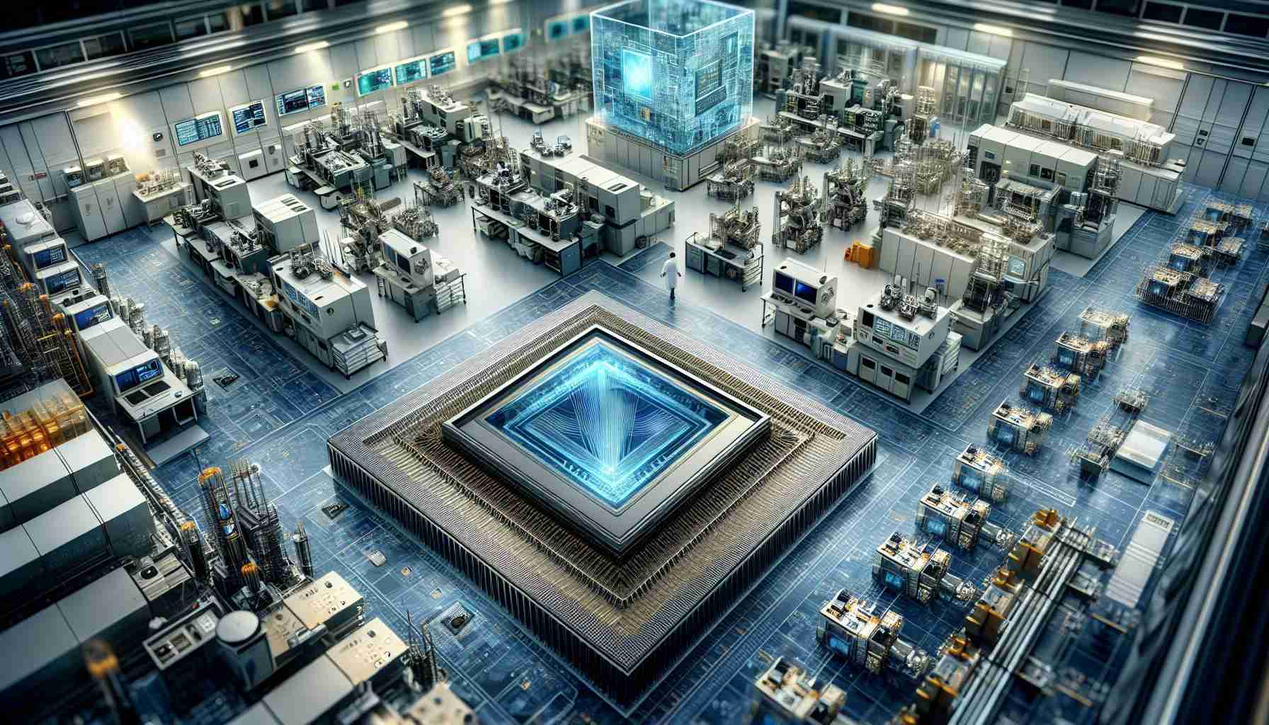 Detailed and realistic high-definition image of a groundbreaking optical chip, revealed by a team of scientists inside a state-of-the-art laboratory setting. The lab is situated in Beijing and filled with highly advanced equipment for microelectronics research. The optical chip, novel in its design, showcases cutting-edge technology in photonics. The image should convey the complexity and precision of the chip structure, as well as the sense of achievement of the scientists who have contributed to this revolutionary development.