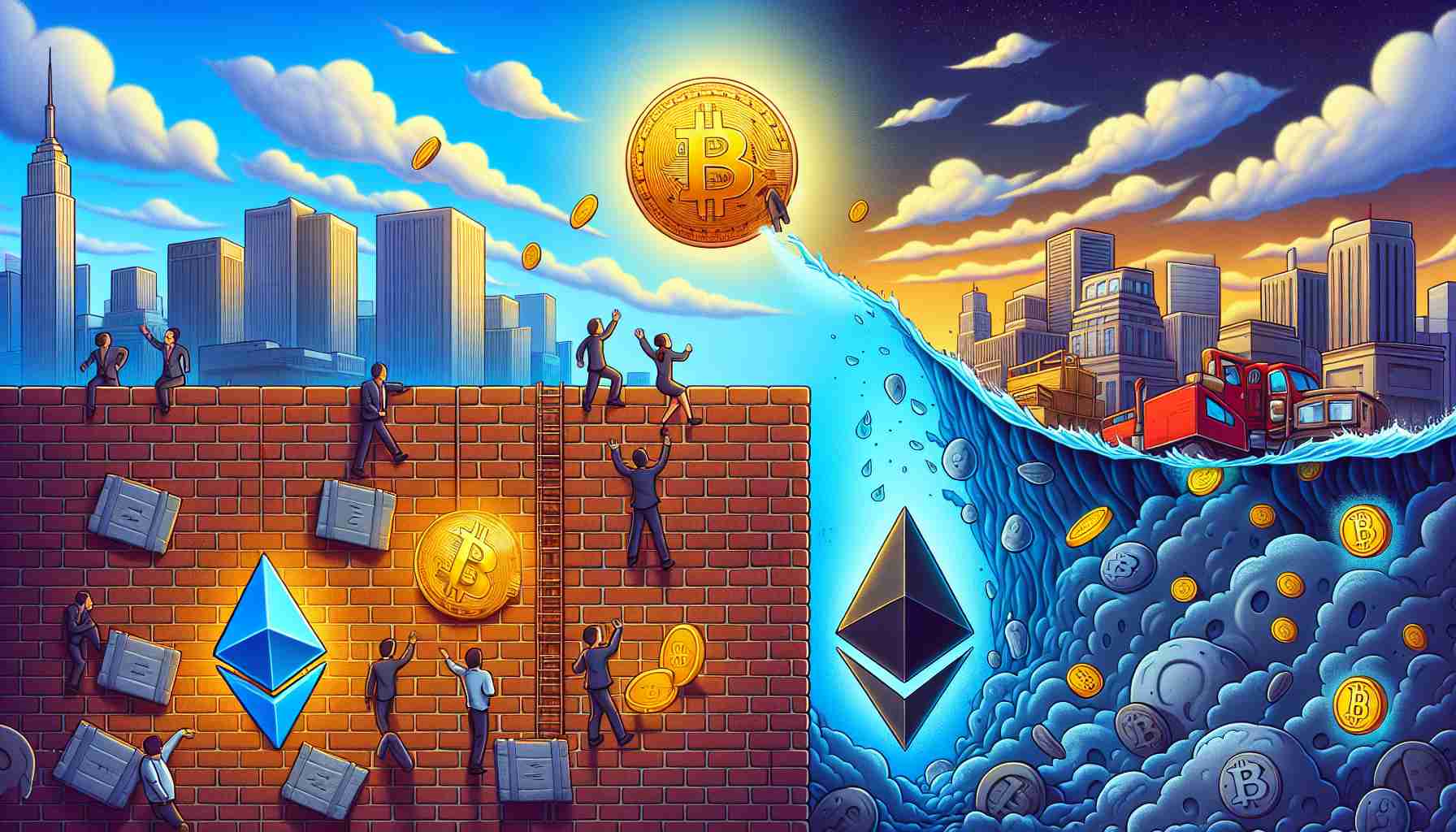 The Great Crypto Divide: Bitcoin Soars as Ethereum Sinks Amid Bold Wall Street Moves